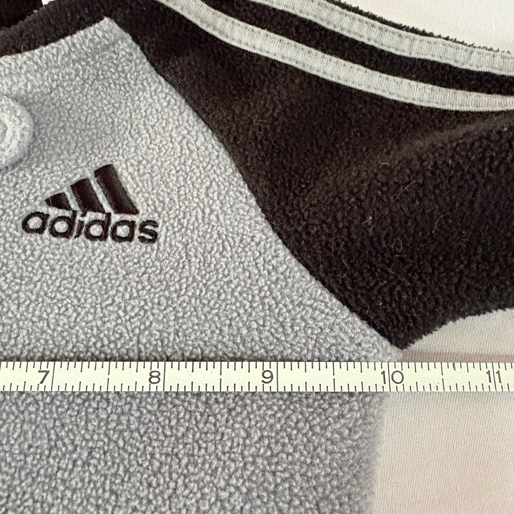Adidas Baby Fleece Footed Sleeper Grey‎ Black 3-Stripes AM0027 6M - Picture 6 of 8